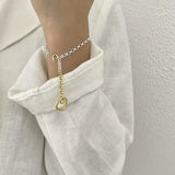 925 Silver Heart Pendant Bracelet For Women, Fine Jewelry Gift