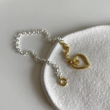 925 Silver Heart Pendant Bracelet For Women, Fine Jewelry Gift