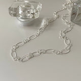 925 Silver Link Chain Necklace Choker Women Girl Fine Jewelry