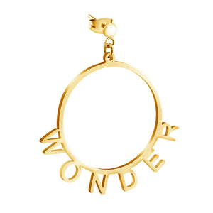 Circle Dangle Earrings Stainless Steel Name Earrings For Women