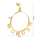 Circle Dangle Earrings Stainless Steel Name Earrings For Women