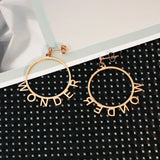 Circle Dangle Earrings Stainless Steel Name Earrings For Women