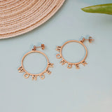 Circle Dangle Earrings Stainless Steel Name Earrings For Women
