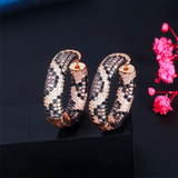 Leopard Hoop Earrings Zirconia Paved Circle Earrings for Women