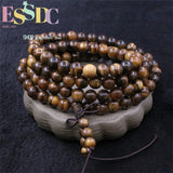 Indonesian Huaqi Phoebe Buddhist 108 Beads Prayer Bracelet Wood Hand String