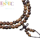 Indonesian Huaqi Phoebe Buddhist 108 Beads Prayer Bracelet Wood Hand String