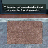 Indoor Absorbs Doormat Non Slip Backing Entrance Rug, Brown