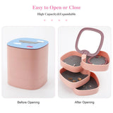 Jewelry Storage Box Mini Leather Double Layer Organizer