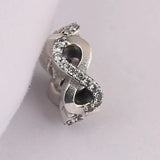 Infinite Love Spacer Beads Clear CZ Silver 925 Jewelry