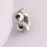 Infinite Love Spacer Beads Clear CZ Silver 925 Jewelry
