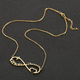 Infinite Shape Name Necklace Silver Stainless Steel Pendant Necklace