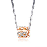 Infinite Symbol CZ Rose Pendant Necklace Stainless Steel Chain Jewelry