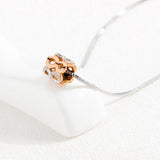 Infinite Symbol CZ Rose Pendant Necklace Stainless Steel Chain Jewelry