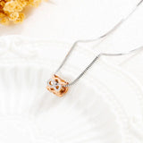 Infinite Symbol CZ Rose Pendant Necklace Stainless Steel Chain Jewelry