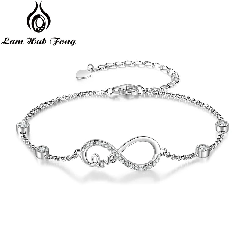 Infinity Bracelet with Cubic Zirconia Women Chain Bracelet