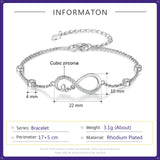 Infinity Bracelet with Cubic Zirconia Women Chain Bracelet