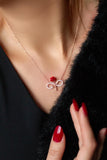Infinity Charm Romantic Red Rose Necklace, Eternity Love Forever