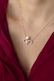 Infinity Charm Romantic Red Rose Necklace, Eternity Love Forever