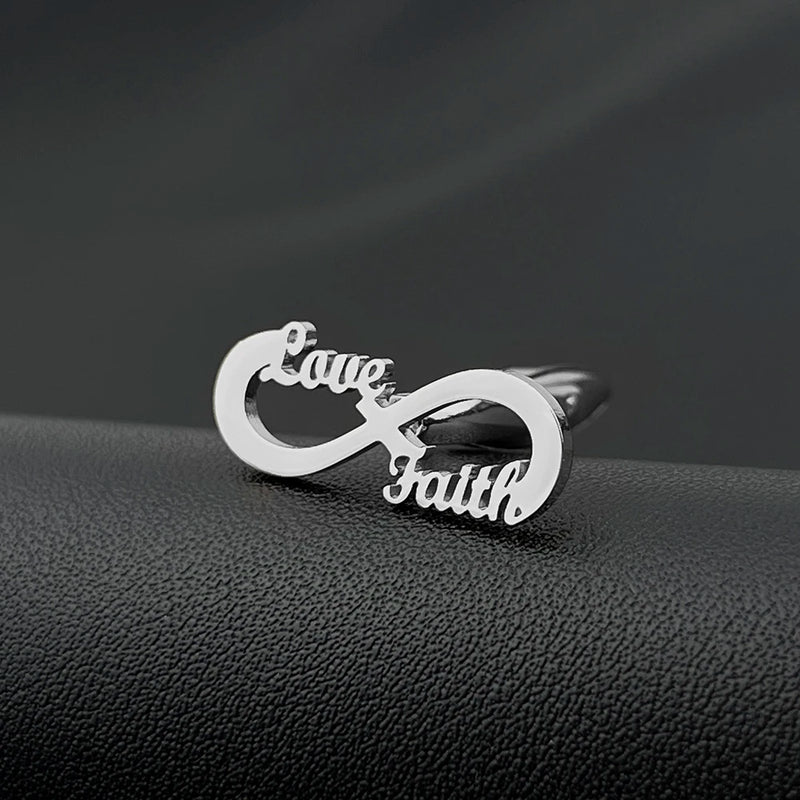 Infinity Cufflinks for Mens Women Stainless Steel Love Faith Romance