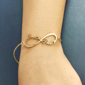 Infinity Nameplate Name Bracelet Stainless Steel