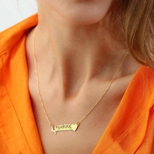 Heartbeat Line Date Necklace, Custom Date, Halloween Gift
