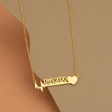Heartbeat Line Date Necklace, Custom Date, Halloween Gift