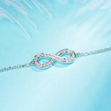 925 Silver Infinity Diamond Bracelet Bangle Wedding Cross Bracelets