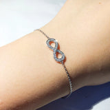 925 Silver Infinity Diamond Bracelet Bangle Wedding Cross Bracelets