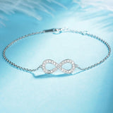 925 Silver Infinity Diamond Bracelet Bangle Wedding Cross Bracelets