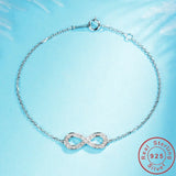 925 Silver Infinity Diamond Bracelet Bangle Wedding Cross Bracelets