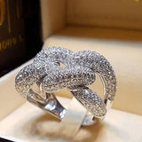Infinity Diamond Finger Ring 925 Silver Zircon Wedding Engagement Jewelry Gift