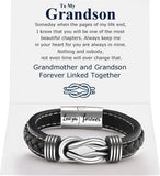Infinity Knot Leather Bracelet for Men Linked Together Cuff Bracelet