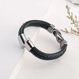 Infinity Knot Leather Bracelet for Men Linked Together Cuff Bracelet