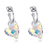 Infinity Love Heart Hoop Earrings with Silver Crystals from Austria