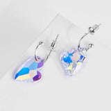 Infinity Love Heart Hoop Earrings with Silver Crystals from Austria