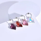 Infinity Love Heart Hoop Earrings with Silver Crystals from Austria
