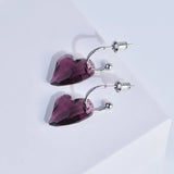 Infinity Love Heart Hoop Earrings with Silver Crystals from Austria