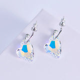 Infinity Love Heart Hoop Earrings with Silver Crystals from Austria