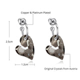 Infinity Love Heart Hoop Earrings with Silver Crystals from Austria