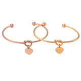 Infinity Love Knot Heart Cuff Bangle Bracelet Gift