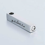 Infinity Memories Bar Crystal Urn Necklace for Ashes Pendant Stainless Steel