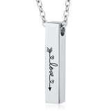 Infinity Memories Bar Crystal Urn Necklace for Ashes Pendant Stainless Steel