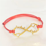 Infinity Name Bracelet Heart Nameplate Bracelets For Women Stainless Steel