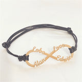 Infinity Name Bracelet Heart Nameplate Bracelets For Women Stainless Steel