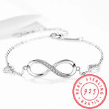 925 Silver Infinity Zircon Bracelet with Custom Name