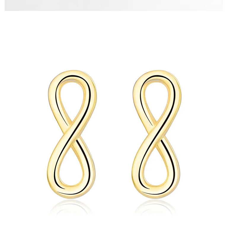 Infinity Earrings 18K Plated 925 Sterling Silver Jewelry