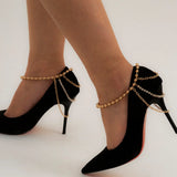 Multilayer Chain Tassel Anklets for Women
