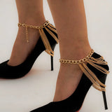 Multilayer Chain Tassel Anklets for Women