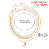 3PCS/set Pearls Colorful Dice Pendant Necklaces Punk Streetwear Jewelry