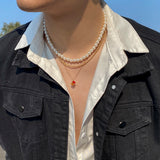 3PCS/set Pearls Colorful Dice Pendant Necklaces Punk Streetwear Jewelry